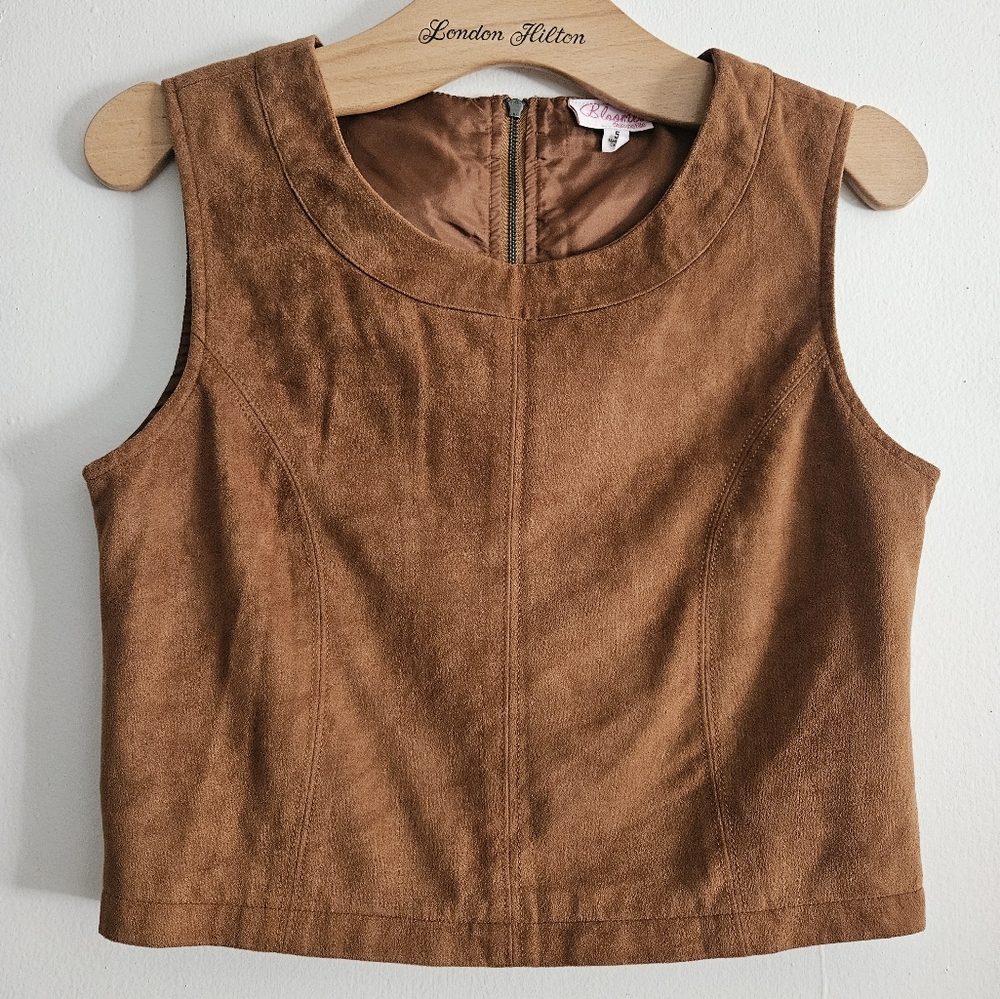Bloome Tan Faux Suede Tank Top Size 5